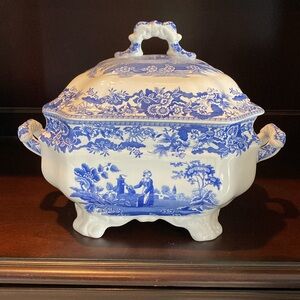 Girl at Well Tureen - Spode Blue Room